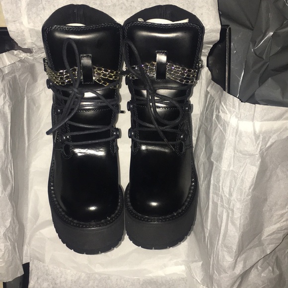 Rihanna Fenty SB Wedge Boots Black Silver Puma - Picture 3 of 7